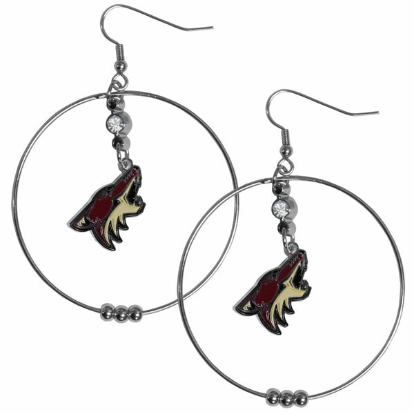 Sports Jewelry & Accessories NHL - Arizona Coyotes 2 Inch Hoop Earrings JM Sports-7