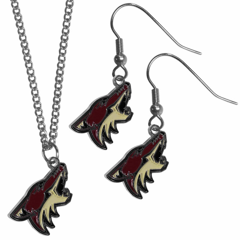 Sports Jewelry & Accessories NHL - Arizona Coyotes Dangle Earrings and Chain Necklace Set JM Sports-7