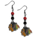 Sports Jewelry & Accessories NHL - Chicago Blackhawks Fan Bead Dangle Earrings JM Sports-7