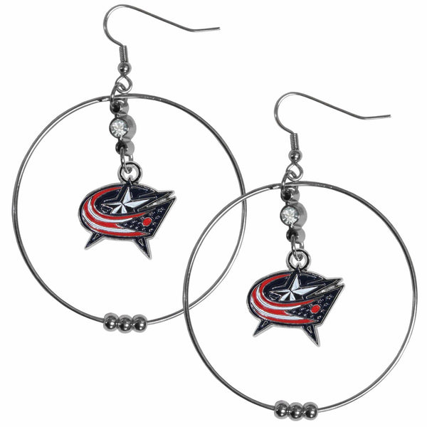 Sports Jewelry & Accessories NHL - Columbus Blue Jackets 2 Inch Hoop Earrings JM Sports-7
