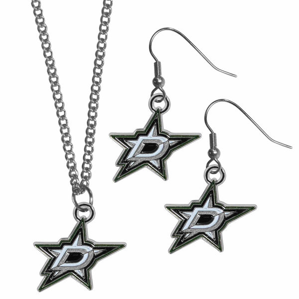 Sports Jewelry & Accessories NHL - Dallas Stars Dangle Earrings and Chain Necklace Set JM Sports-7