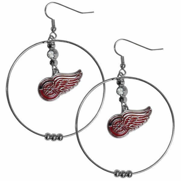 Sports Jewelry & Accessories NHL - Detroit Red Wings 2 Inch Hoop Earrings JM Sports-7