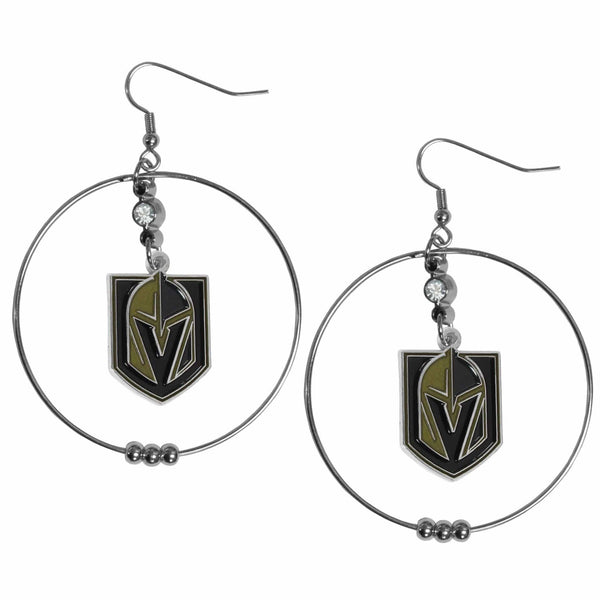 Sports Jewelry & Accessories NHL - Las Vegas Golden Knights 2 Inch Hoop Earrings JM Sports-7