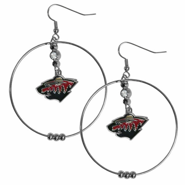 Sports Jewelry & Accessories NHL - Minnesota Wild 2 Inch Hoop Earrings JM Sports-7