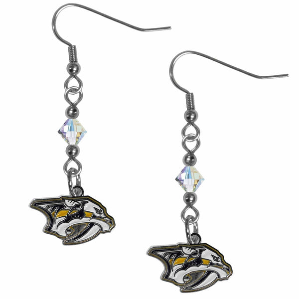 Sports Jewelry & Accessories NHL - Nashville Predators Crystal Dangle Earrings JM Sports-7