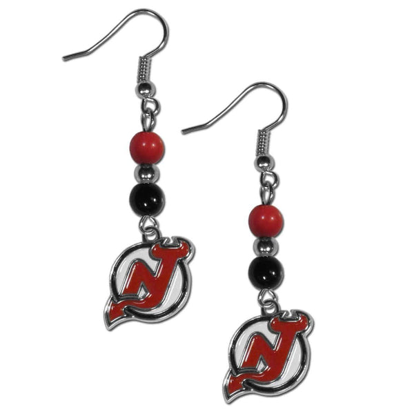 Sports Jewelry & Accessories NHL - New Jersey Devils Fan Bead Dangle Earrings JM Sports-7