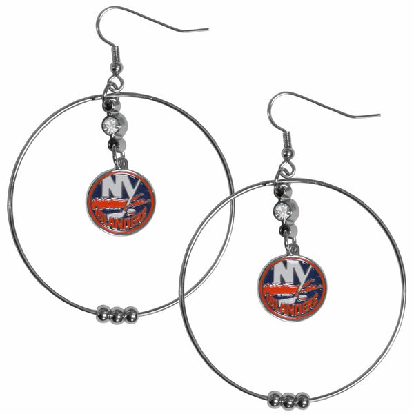 Sports Jewelry & Accessories NHL - New York Islanders 2 Inch Hoop Earrings JM Sports-7