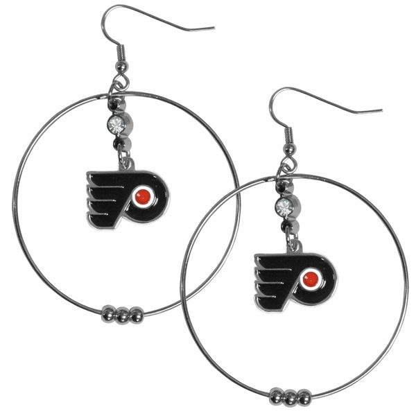 Sports Jewelry & Accessories NHL - Philadelphia Flyers 2 Inch Hoop Earrings JM Sports-7