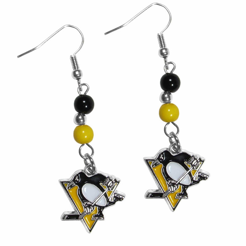 Sports Jewelry & Accessories NHL - Pittsburgh Penguins Fan Bead Dangle Earrings JM Sports-7