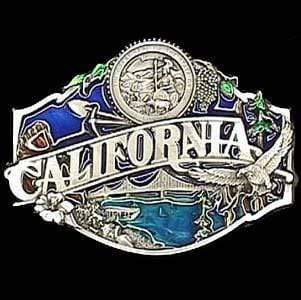 Sports Accessories - California split image Enameled Belt Buckle