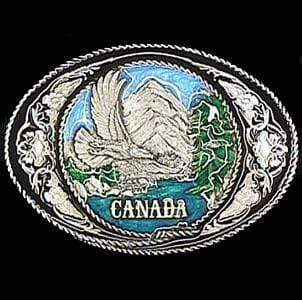 Sports Jewelry & Accessories Sports Accessories - Canada with Western Scroll Enameled Belt Buckle JM Sports-7