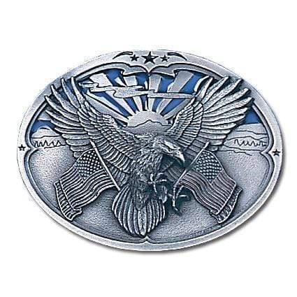 Sports Jewelry & Accessories Sports Accessories - Eagle Carrying Flags Enameled Belt Buckle JM Sports-7