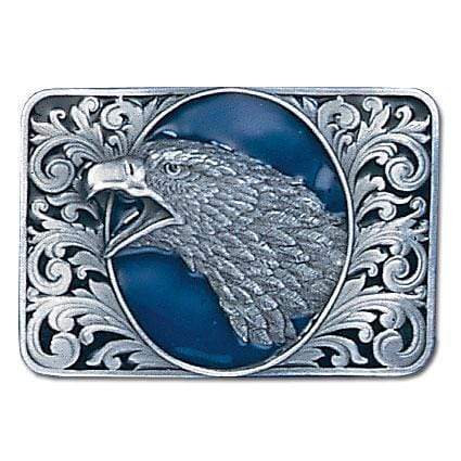 Sports Jewelry & Accessories Sports Accessories - Eagle Head with Scroll Enameled Belt Buckle JM Sports-7