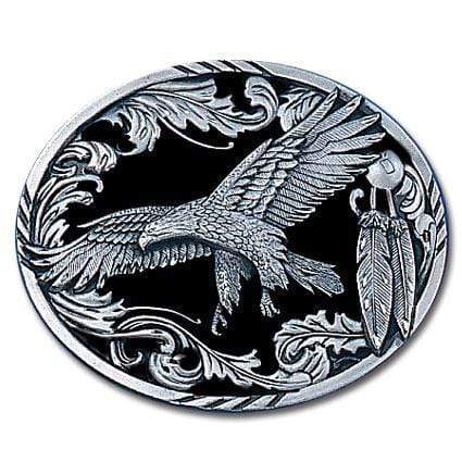 Sports Jewelry & Accessories Sports Accessories - Eagle in Flight with Western Scroll Enameled Belt Buckle JM Sports-7