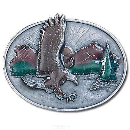 Sports Jewelry & Accessories Sports Accessories - Eagle Over Mountains Enameled Belt Buckle JM Sports-7