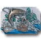 Sports Jewelry & Accessories Sports Accessories - Fish with Gear Background Enameled Belt Buckle JM Sports-7
