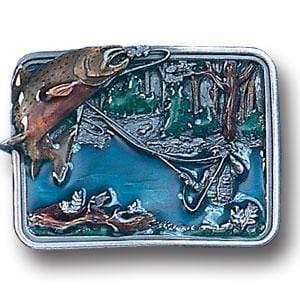 Sports Jewelry & Accessories Sports Accessories - Fishing in River Enameled Belt Buckle JM Sports-7