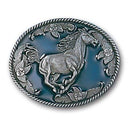 Sports Jewelry & Accessories Sports Accessories - Galloping Horse Enameled Belt Buckle JM Sports-7