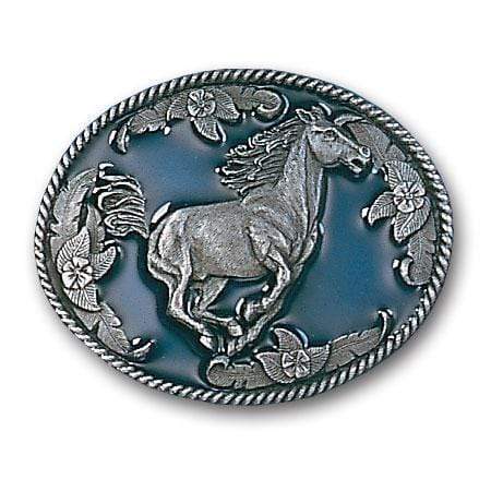 Sports Jewelry & Accessories Sports Accessories - Galloping Horse Enameled Belt Buckle JM Sports-7