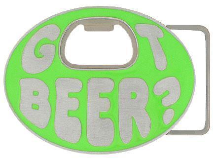 Sports Jewelry & Accessories Sports Accessories - Got Beer? Belt Buckle Neon Green Enameled Belt Buckle JM Sports-7