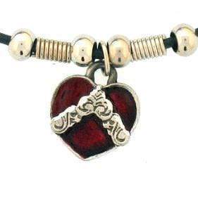 Sports Jewelry & Accessories Sports Accessories - Heart with Flowers Adjustable Cord Necklace JM Sports-7