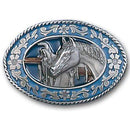 Sports Jewelry & Accessories Sports Accessories - Horse head and Saddle Enameled Belt Buckle JM Sports-7