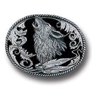 Sports Jewelry & Accessories Sports Accessories - Howling Wolf (Diamond Cut) Enameled Belt Buckle JM Sports-7