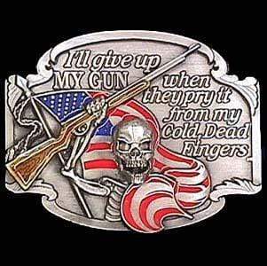 Sports Jewelry & Accessories Sports Accessories - I'll Give Up My Gun Enameled Belt Buckle JM Sports-7