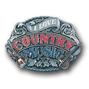 Sports Jewelry & Accessories Sports Accessories - I Love Country Music Enameled Belt Buckle JM Sports-7