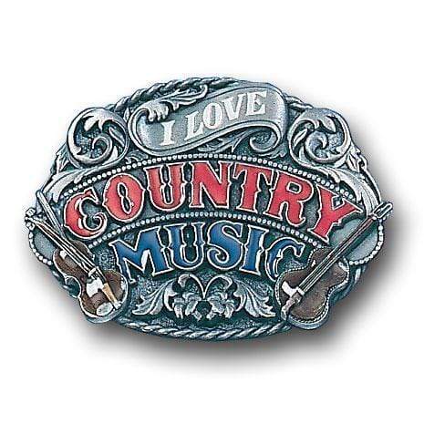Sports Jewelry & Accessories Sports Accessories - I Love Country Music Enameled Belt Buckle JM Sports-7