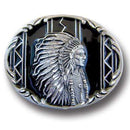 Sports Jewelry & Accessories Sports Accessories - Indian Chief (Diamond Cut) Enameled Belt Buckle JM Sports-7