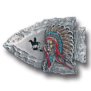 Sports Jewelry & Accessories Sports Accessories - Indian Chief on Arrowhead Enameled Belt Buckle JM Sports-7