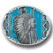 Sports Jewelry & Accessories Sports Accessories - Indian Chief with Turquoise Enameled Belt Buckle JM Sports-7