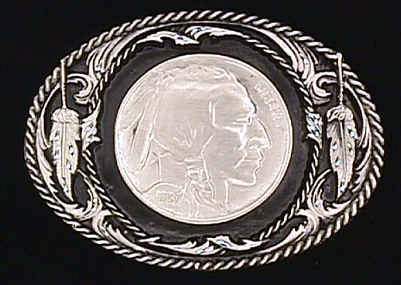 Sports Jewelry & Accessories Sports Accessories - Indian Head Nickel Enameled Belt Buckle JM Sports-7