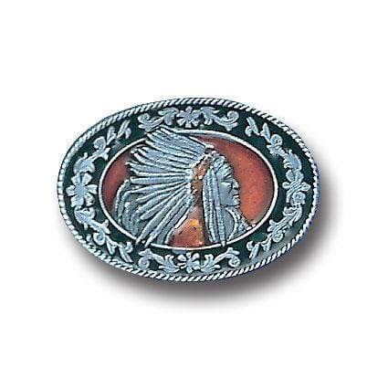 Sports Jewelry & Accessories Sports Accessories - Indian with Headdress Enameled Belt Buckle JM Sports-7