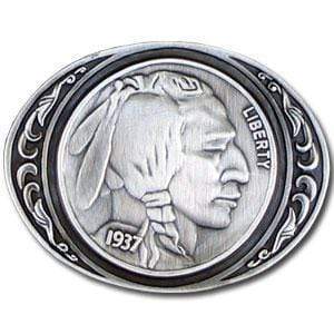 Sports Jewelry & Accessories Sports Accessories - Indianhead Nickel Antiqued Belt Buckle JM Sports-7