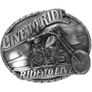 Sports Jewelry & Accessories Sports Accessories - Live to Ride Motorcycle Skeleton Antiqued Belt Buckle JM Sports-7