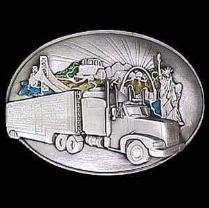 Sports Jewelry & Accessories Sports Accessories - Long Haul Trucker Enameled Belt Buckle JM Sports-7