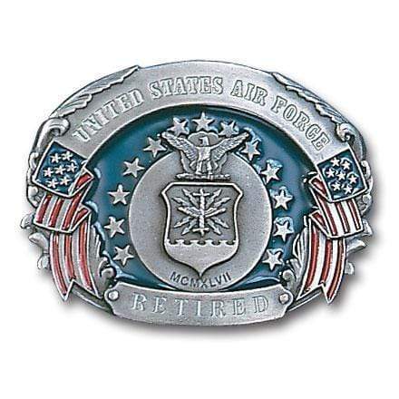 Sports Jewelry & Accessories Sports Accessories - Military US Air Force Retired Enameled Belt Buckle JM Sports-7