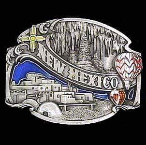 Sports Jewelry & Accessories Sports Accessories - New Mexico Split Image Enameled Belt Buckle JM Sports-7