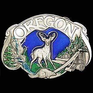 Sports Jewelry & Accessories Sports Accessories - Oregon Elk Enameled Belt Buckle JM Sports-7