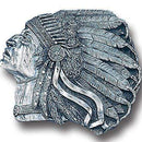 Sports Jewelry & Accessories Sports Accessories - Pontiac Indian (Diamond Cut) Enameled Belt Buckle JM Sports-7
