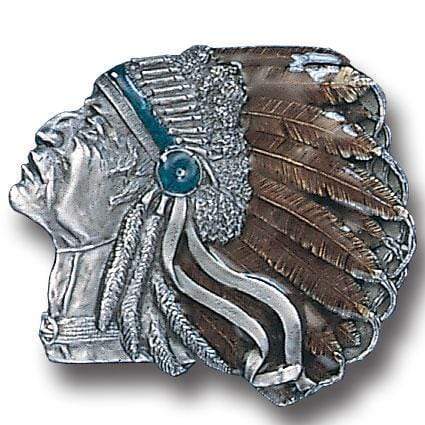 Sports Jewelry & Accessories Sports Accessories - Pontiac Indian Enameled Belt Buckle JM Sports-7