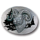 Sports Jewelry & Accessories Sports Accessories - Ram's Head Profile Enameled Belt Buckle JM Sports-7