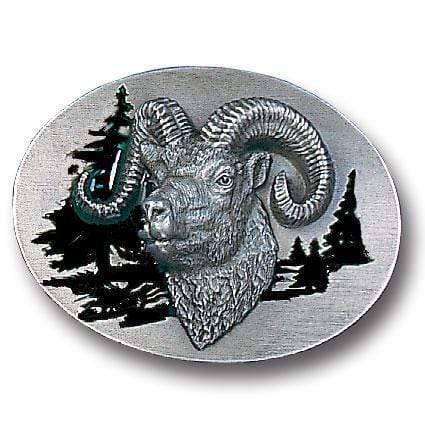 Sports Jewelry & Accessories Sports Accessories - Ram's Head Profile Enameled Belt Buckle JM Sports-7