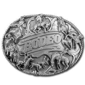 Sports Jewelry & Accessories Sports Accessories - Rodeo Rope Border Antiqued Belt Buckle JM Sports-7