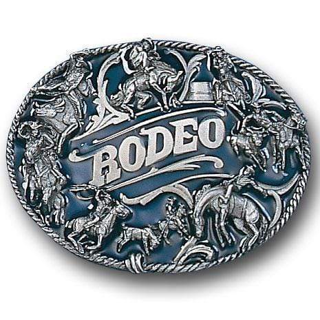 Sports Jewelry & Accessories Sports Accessories - Rodeo Rope Border Enameled Belt Buckle JM Sports-7