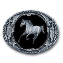 Sports Jewelry & Accessories Sports Accessories - Running Horse  (Diamond Cut) Enameled Belt Buckle JM Sports-7