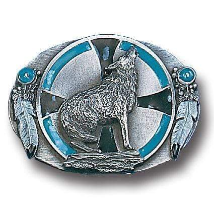 Sports Jewelry & Accessories Sports Accessories - Southwest Wolf Enameled Belt Buckle JM Sports-7