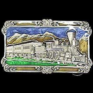 Sports Jewelry & Accessories Sports Accessories - Steam Locomotive Enameled Belt Buckle JM Sports-7